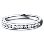 Diamond Channel Half Eternity Ring 0.27ct G/SI 18k White Gold 2.5mm - All Diamond