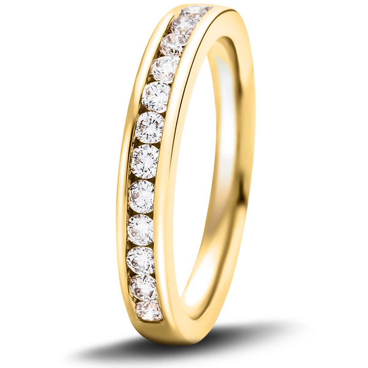 Diamond Channel Half Eternity Ring 0.27ct G/SI 18k Yellow Gold 2.5mm - All Diamond