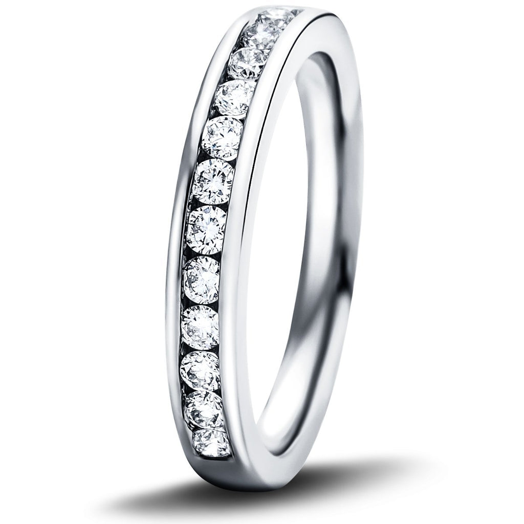 Diamond Channel Half Eternity Ring 0.27ct G/SI in Platinum 2.5mm - All Diamond