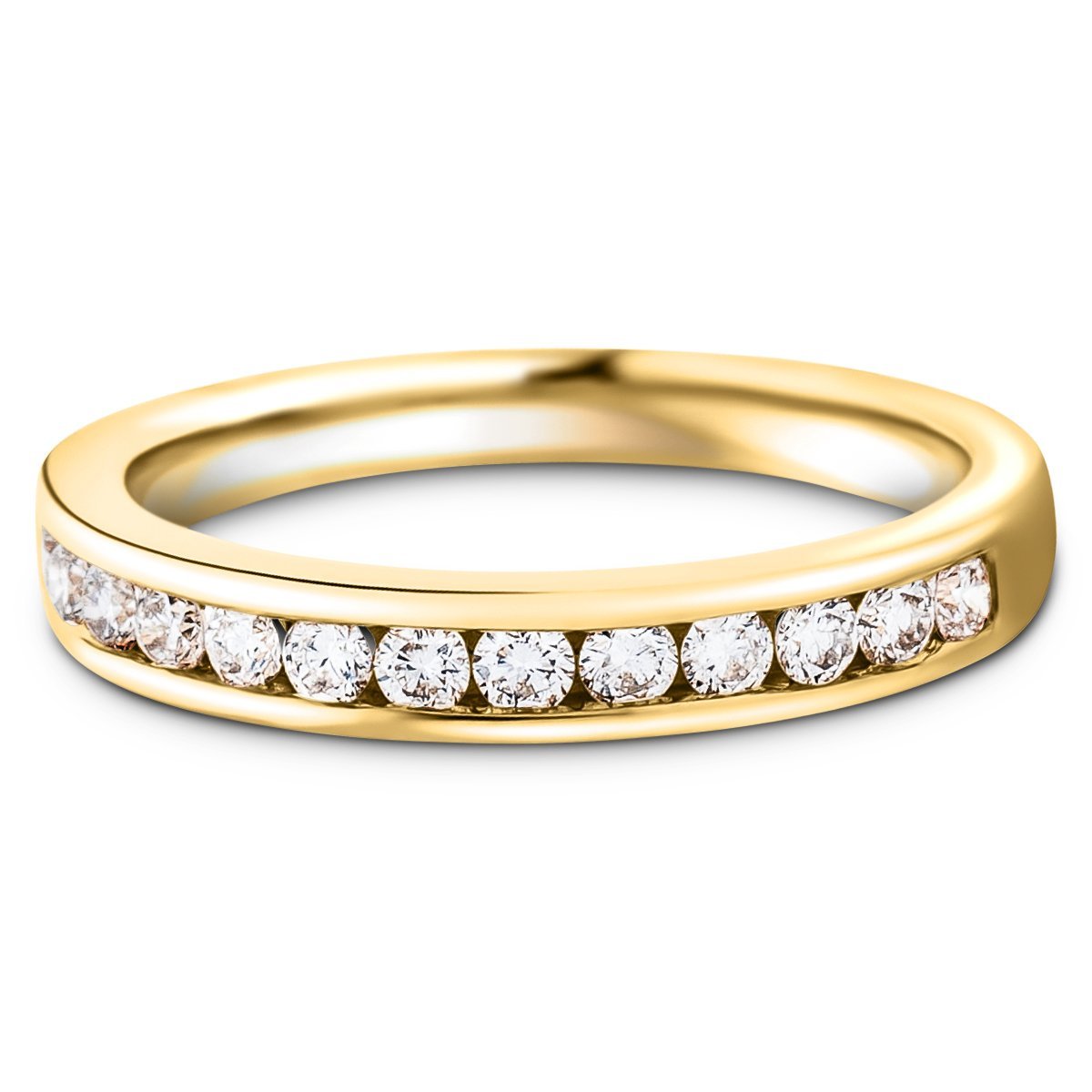 Diamond Channel Half Eternity Ring 0.33ct G/SI 18k Yellow Gold 2.7mm - All Diamond