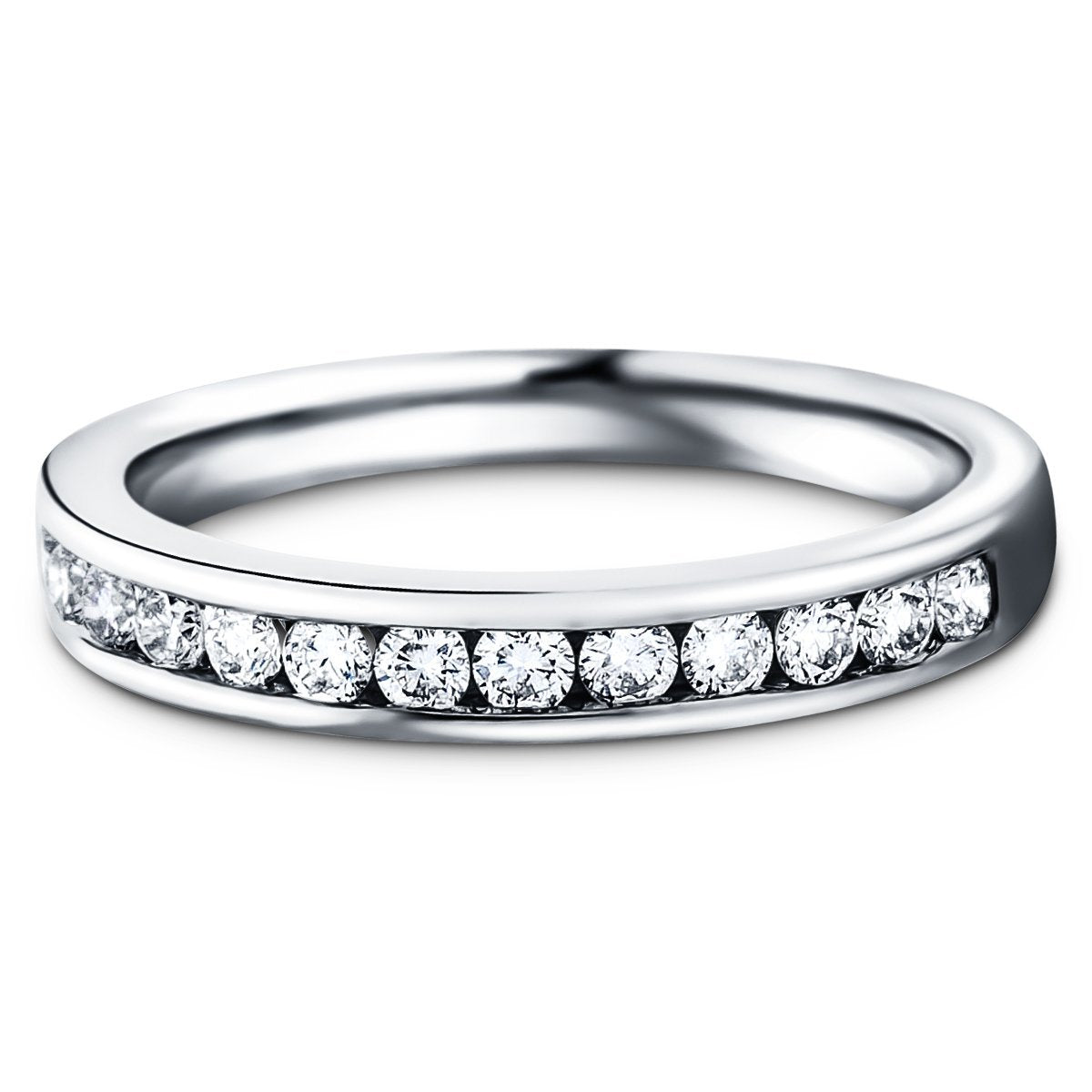 Diamond Channel Half Eternity Ring 0.40ct G/SI in Platinum 3.1mm - All Diamond