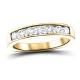 Diamond Channel Half Eternity Ring 0.50ct G/SI 18k Yellow Gold 3.5mm - All Diamond