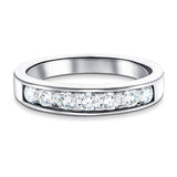 Diamond Channel Half Eternity Ring 0.50ct G/SI in Platinum 3.5mm - All Diamond