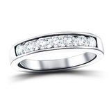 Diamond Channel Half Eternity Ring 0.50ct G/SI in Platinum 3.5mm - All Diamond