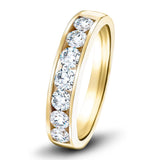 Diamond Channel Half Eternity Ring 0.80ct G/SI 18k Yellow Gold 4.0mm - All Diamond