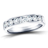 Diamond Channel Half Eternity Ring 1.00ct G/SI 18k White Gold 4.5mm - All Diamond