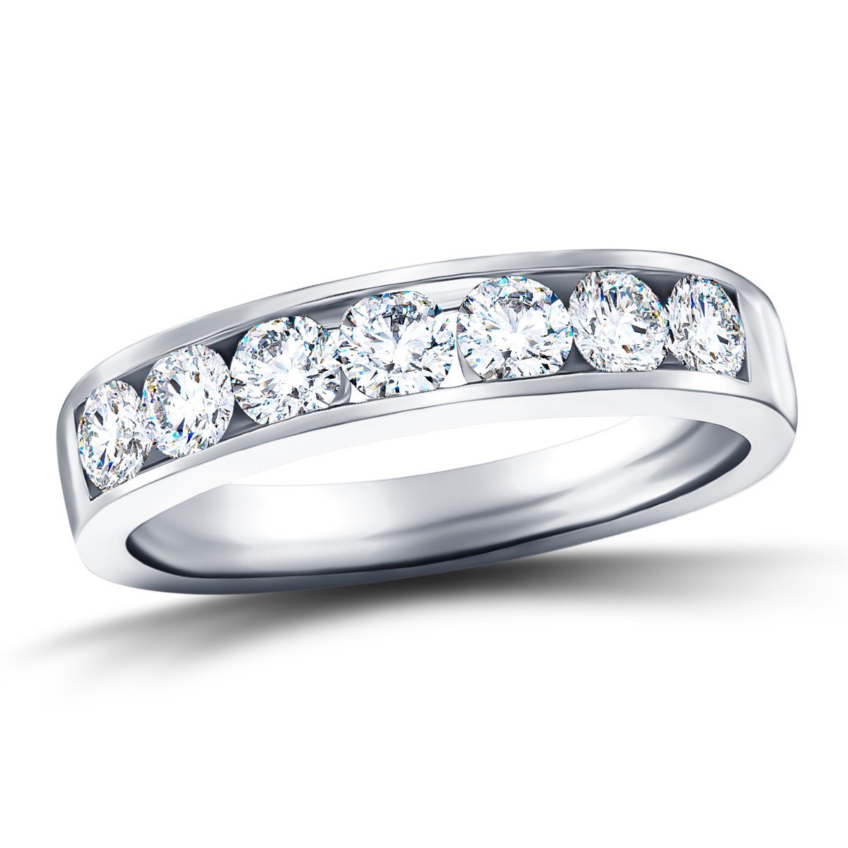 Diamond Channel Half Eternity Ring 1.50ct G/SI in Platinum 5.2mm - All Diamond