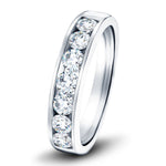 Diamond Channel Half Eternity Ring 1.50ct G/SI in Platinum 5.2mm - All Diamond