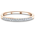 Diamond Channel Set Half Eternity Ring 0.15ct G/SI 18k Rose Gold - All Diamond