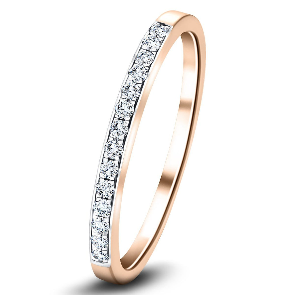 Diamond Channel Set Half Eternity Ring 0.15ct G/SI 18k Rose Gold - All Diamond
