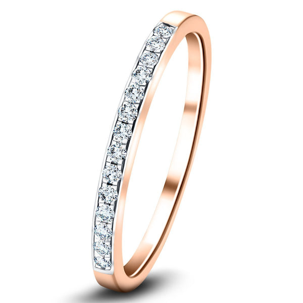 Beautiful Diamond Eternity Rings 3 Diamond Channel Set Half Eternity Ring 015Ct Gsi 9K Rose Gold