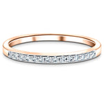 Diamond Channel Set Half Eternity Ring 0.15ct G/SI 9k Rose Gold - All Diamond