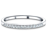 Diamond Channel Set Half Eternity Ring 0.15ct G/SI 9k White Gold - All Diamond