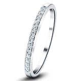 Diamond Channel Set Half Eternity Ring 0.15ct G/SI 9k White Gold - All Diamond