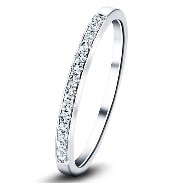 Beautiful Diamond Eternity Rings 1 Diamond Channel Set Half Eternity Ring 015Ct Gsi 9K White Gold