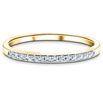 Diamond Channel Set Half Eternity Ring 0.15ct G/SI 9k Yellow Gold - All Diamond