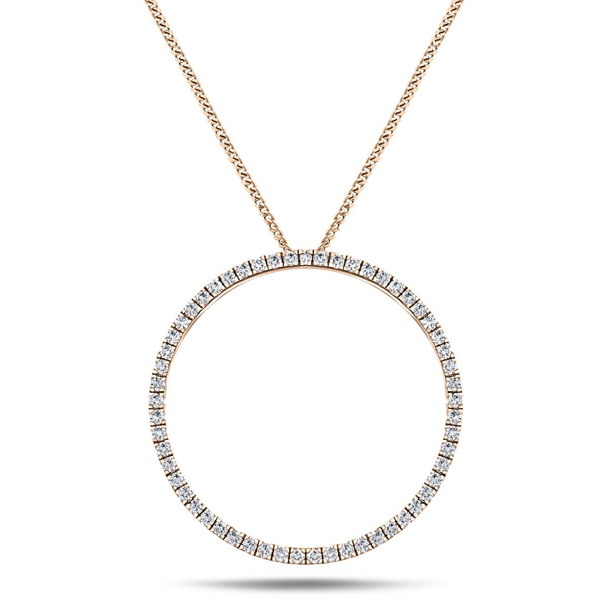 Diamond Circle Life Necklace 0.25ct G/SI Quality 18k Rose Gold W18.0 - All Diamond