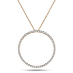 Diamond Circle Life Necklace 0.25ct G/SI Quality 18k Rose Gold W18.0 - All Diamond