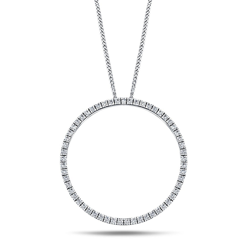 Diamond Circle Life Necklace 0.25ct G/SI Quality 18k White Gold W18.0 - All Diamond