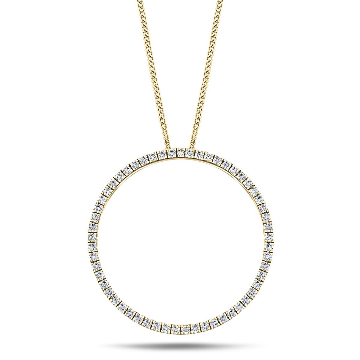 Diamond Circle Life Necklace 0.25ct G/SI Quality 18k Yellow Gold W18.0 - All Diamond