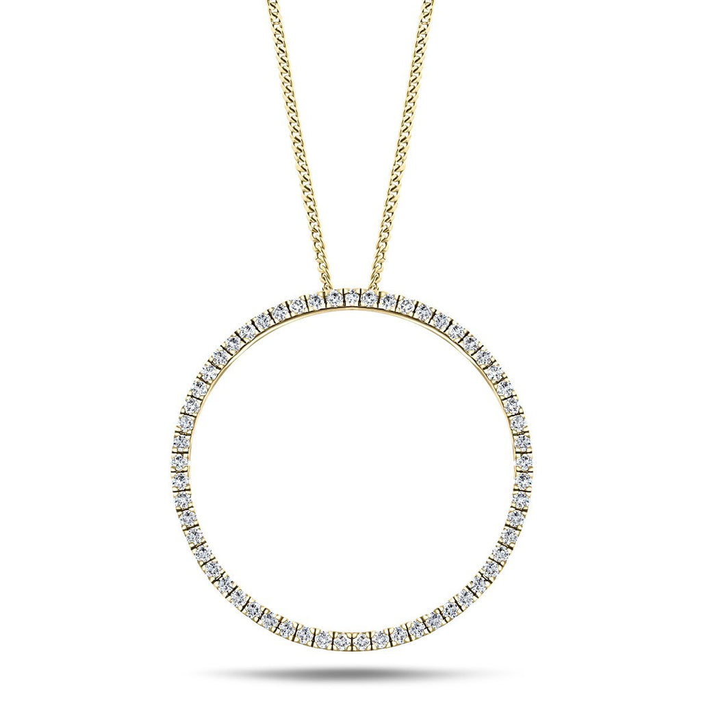 Diamond Circle Life Necklace 0.25ct G/SI Quality 18k Yellow Gold W18.0 - All Diamond