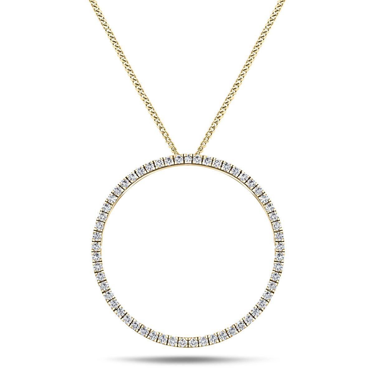 Diamond Circle Life Necklace 0.25ct G/SI Quality 18k Yellow Gold W18.0 - All Diamond
