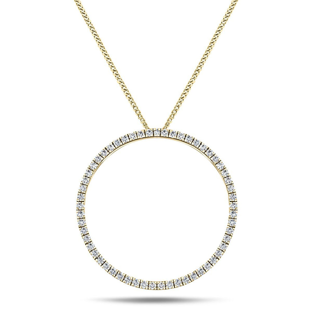 Diamond Circle Life Necklace 0.25ct G/SI Quality 18k Yellow Gold W18.0 - All Diamond