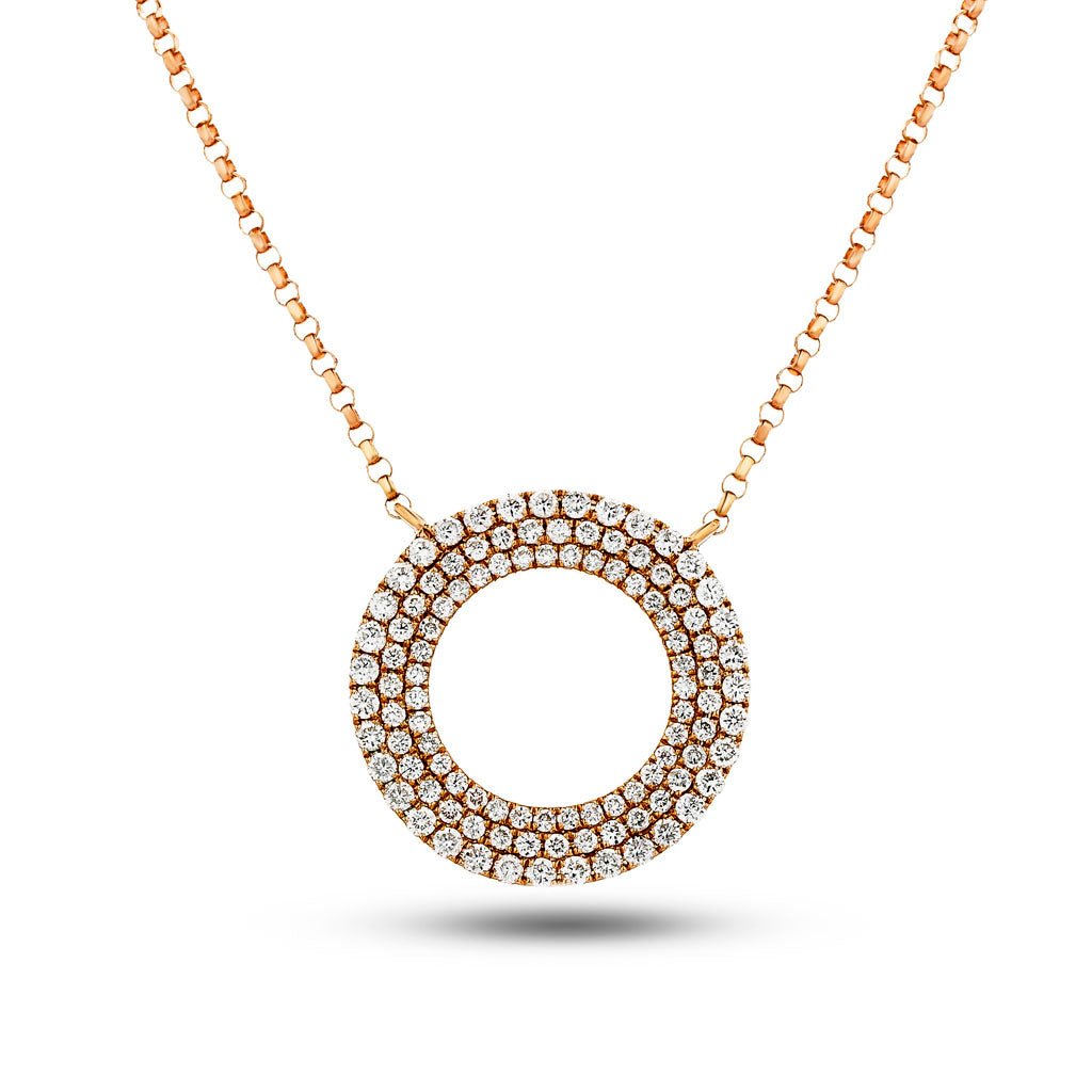 Diamond Circle Life Necklace 0.50ct G/SI Quality 18k Rose Gold W16.0 - All Diamond