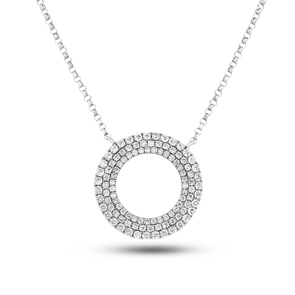 Diamond Circle Life Necklace 0.50ct G/SI Quality 18k White Gold W16.0 - All Diamond