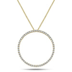 Diamond Circle Life Necklace 0.75ct G/SI Quality 18k Yellow Gold W23.5 - All Diamond