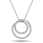 Diamond Circle Life Necklace 0.80ct G/SI Quality 18k White Gold W19.5 - All Diamond