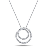 Diamond Circle Life Necklace 0.80ct G/SI Quality 18k White Gold W19.5 - All Diamond