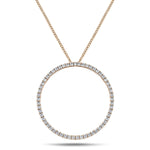 Diamond Circle Life Necklace 1.00ct G/SI Quality 18k Rose Gold W33.0 - All Diamond