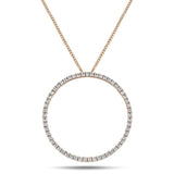 Diamond Circle Life Necklace 1.00ct G/SI Quality 18k Rose Gold W33.0 - All Diamond