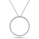 Diamond Circle Life Necklace 1.00ct G/SI Quality 18k White Gold W33.0 - All Diamond