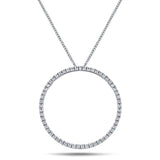 Diamond Circle Life Necklace 1.00ct G/SI Quality 18k White Gold W33.0 - All Diamond