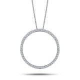 Diamond Circle Life Necklace 1.00ct G/SI Quality 18k White Gold W34.5 - All Diamond