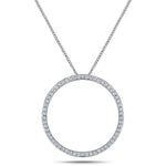 Diamond Circle Life Necklace 1.00ct G/SI Quality 18k White Gold W34.5 - All Diamond