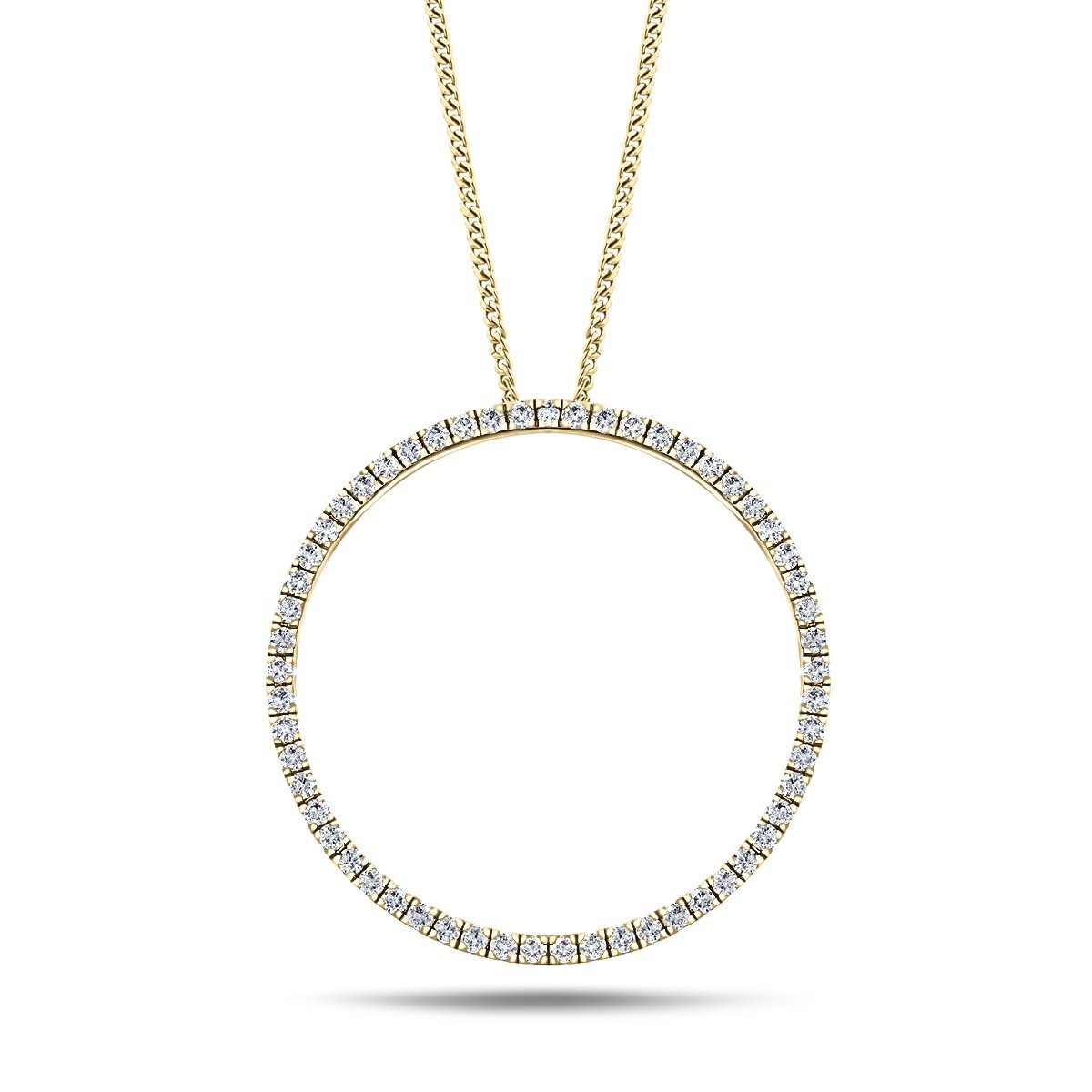 Diamond Circle Life Necklace 1.00ct G/SI Quality 18k Yellow Gold W33.0 - All Diamond