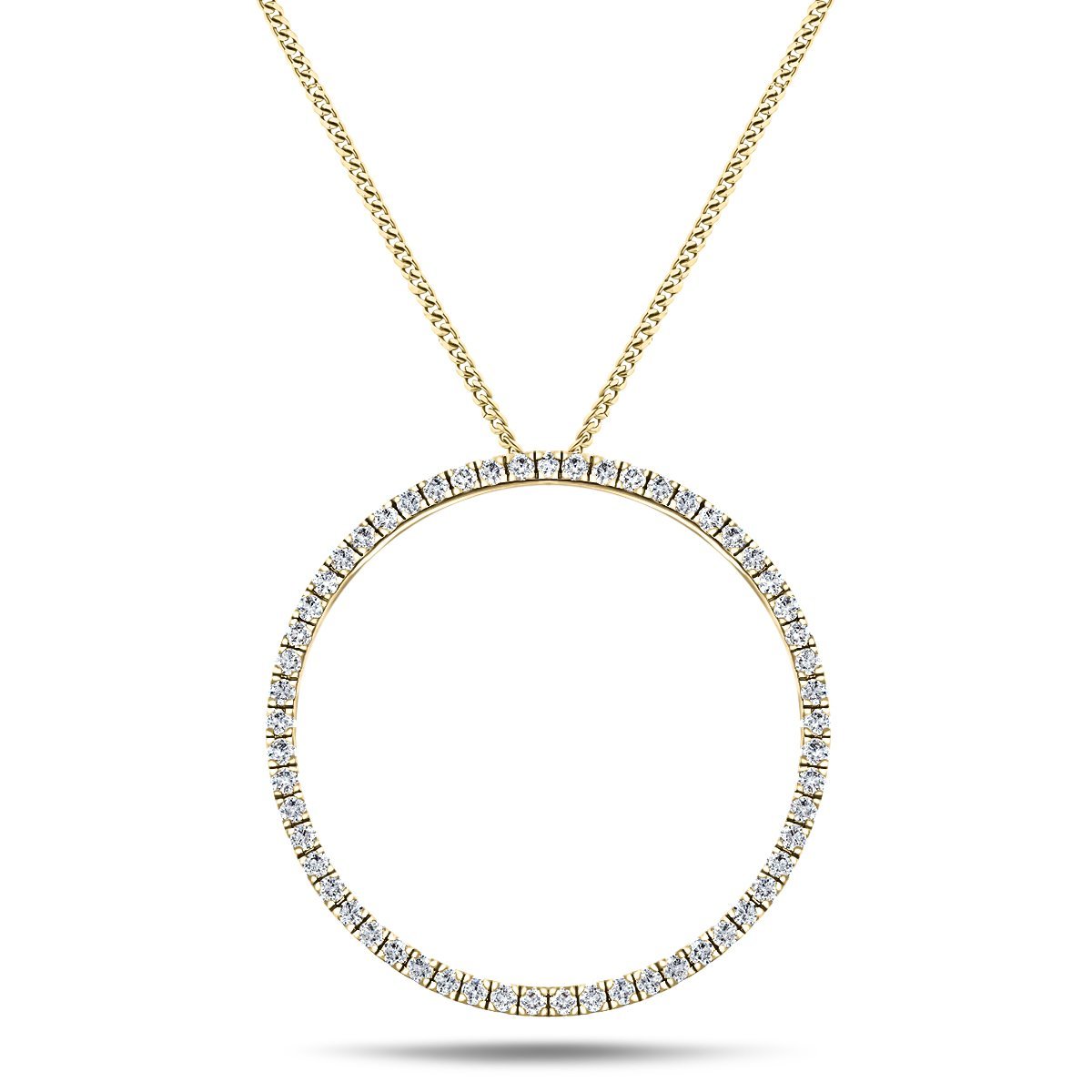 Diamond Circle Life Necklace 1.00ct G/SI Quality 18k Yellow Gold W33.0 - All Diamond