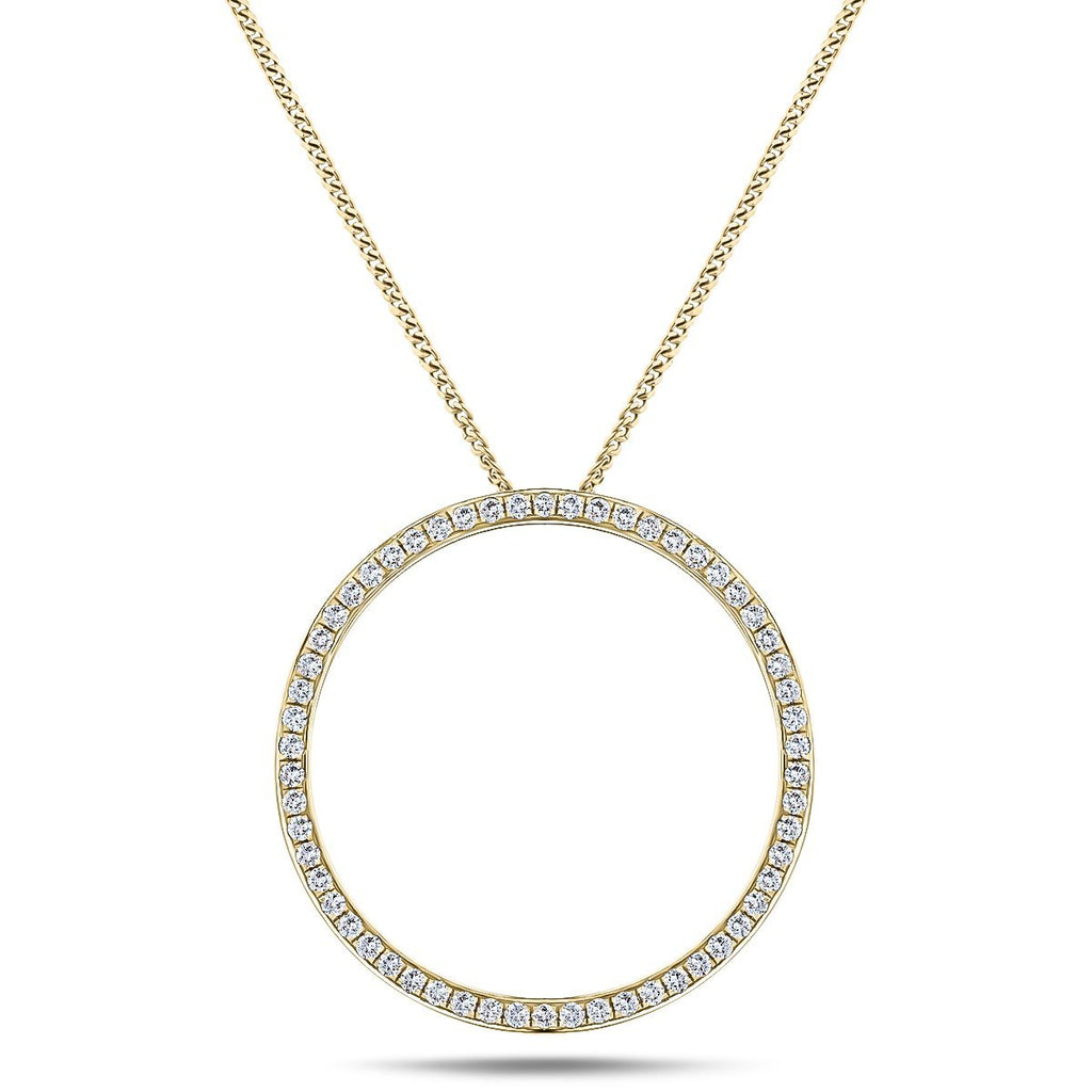 Diamond Circle Life Necklace 1.00ct G/SI Quality 18k Yellow Gold W34.5 - All Diamond