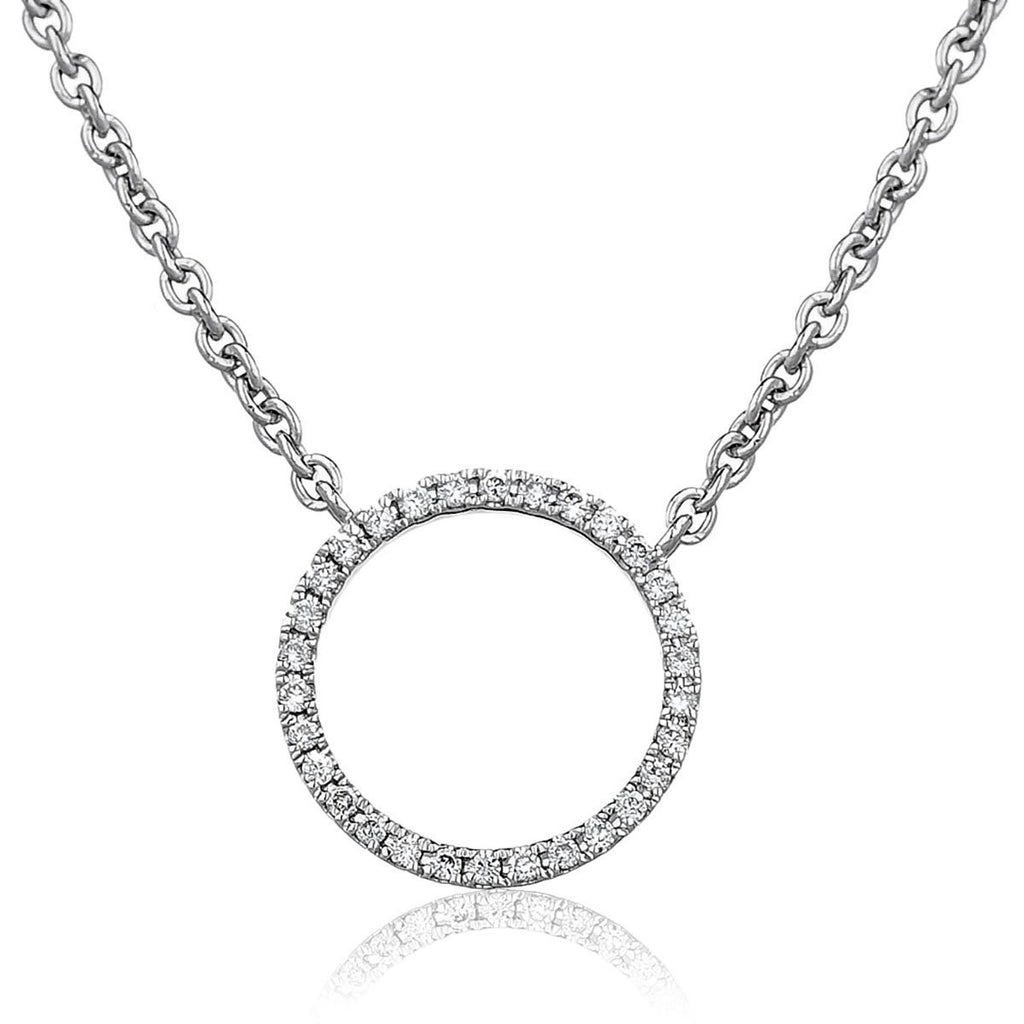 Diamond Circle of Life Necklace 0.10ct G/SI Quality in 18k White Gold - All Diamond