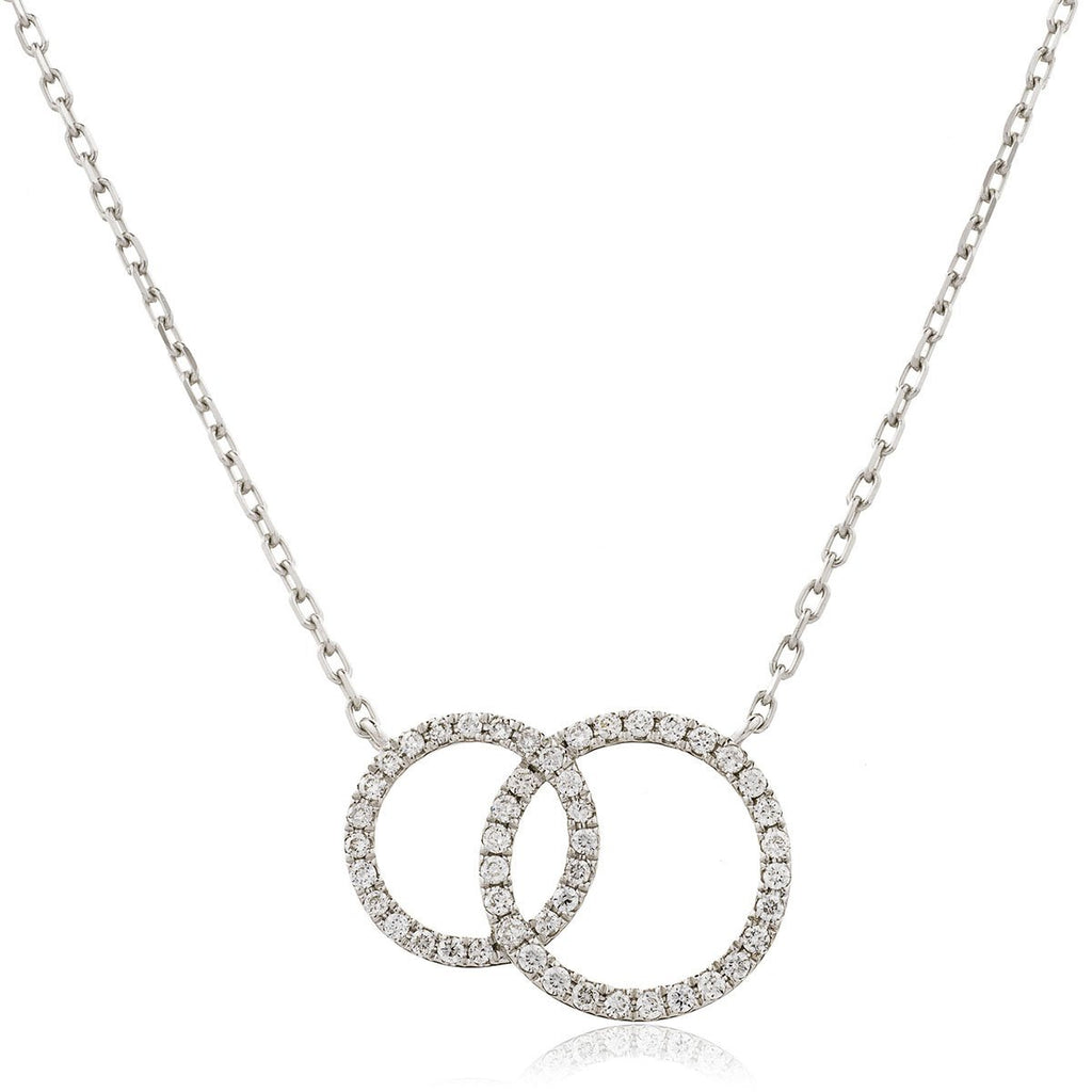 Diamond Circle of Life Necklace 0.25ct G/SI 18k White Gold 12x18 - All Diamond