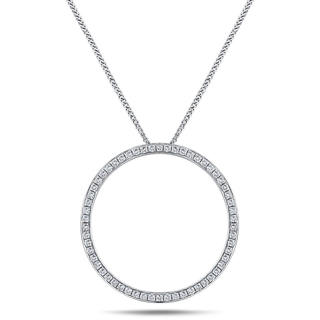 Diamond Circle of Life Necklace 0.50ct G/SI Quality in 18k White Gold - All Diamond