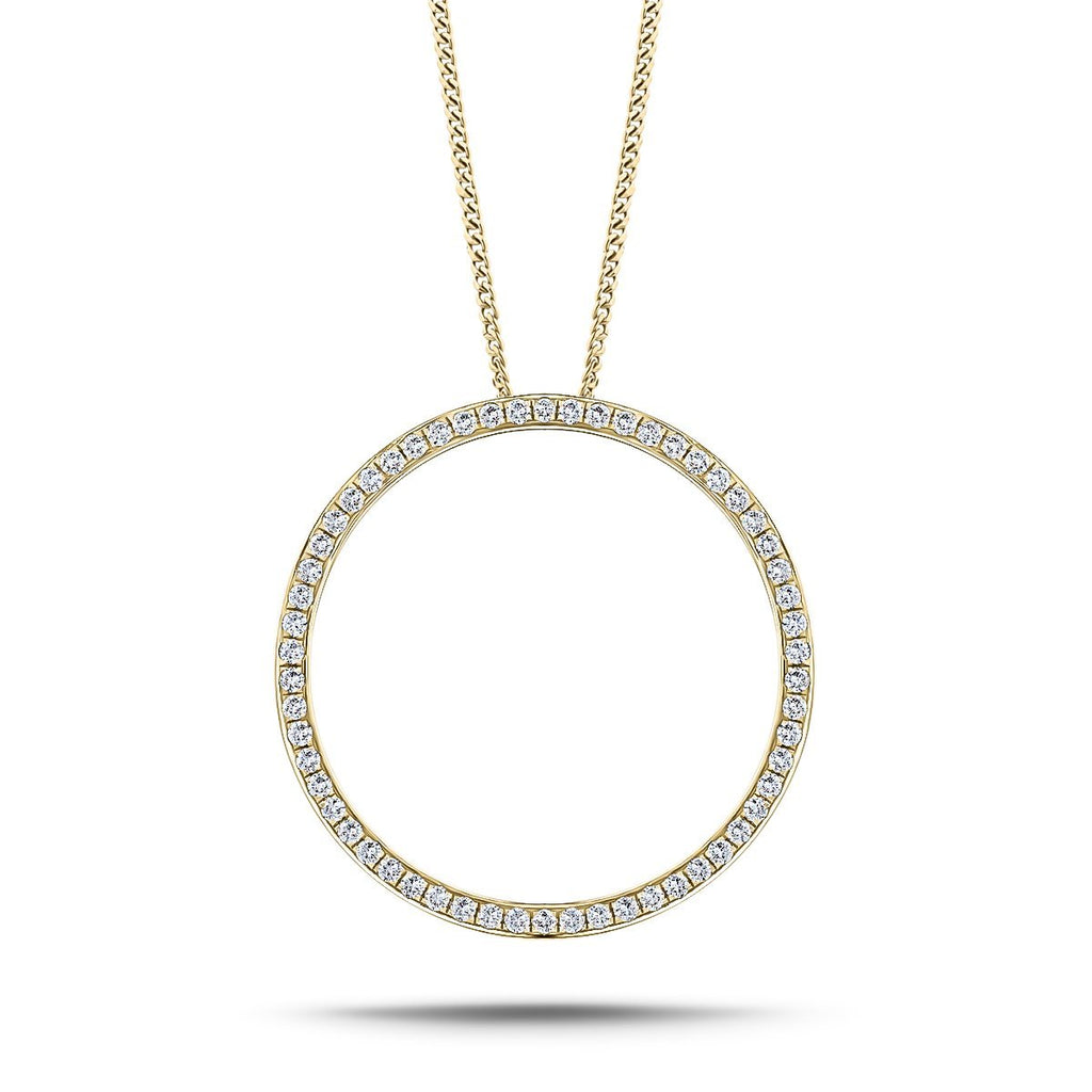 Diamond Circle of Life Necklace 0.70ct G/SI Quality in 18k Yellow Gold - All Diamond