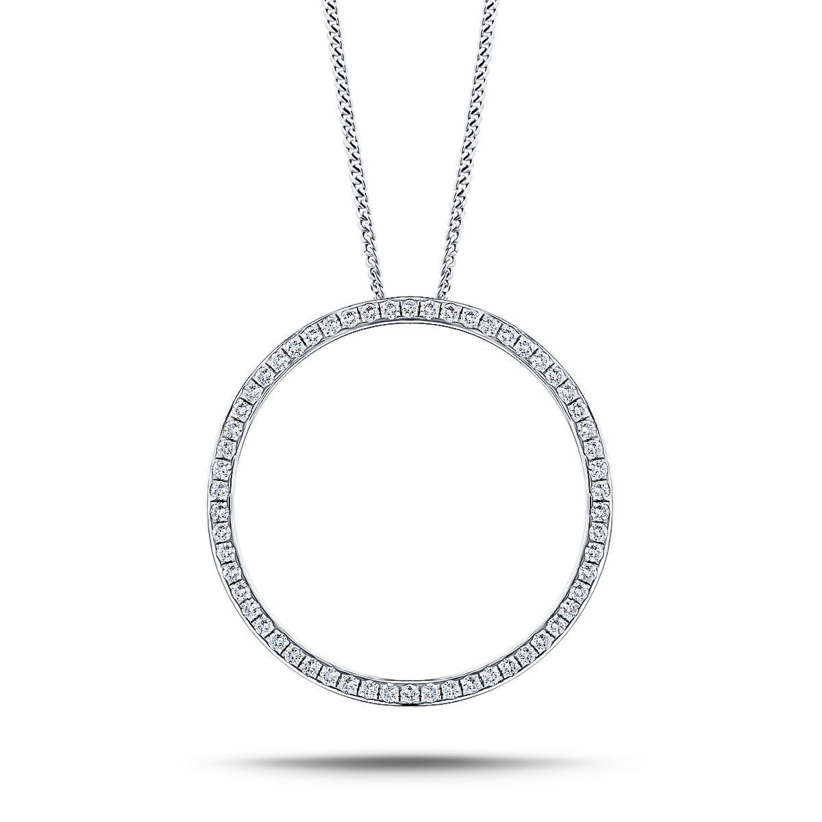 Diamond Circle of Life Necklace 1.00ct G/SI Quality in 18k White Gold - All Diamond