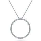Diamond Circle of Life Necklace 1.00ct G/SI Quality in 18k White Gold - All Diamond