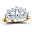 Diamond Cluster Boat Ring 0.50ct G/SI Quality in 18k Yellow Gold - All Diamond