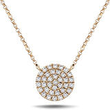 Diamond Cluster Circle Shape Necklace 0.40ct G/SI 18k Rose Gold - All Diamond