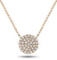 Diamond Cluster Circle Shape Necklace 0.40ct G/SI 18k Rose Gold